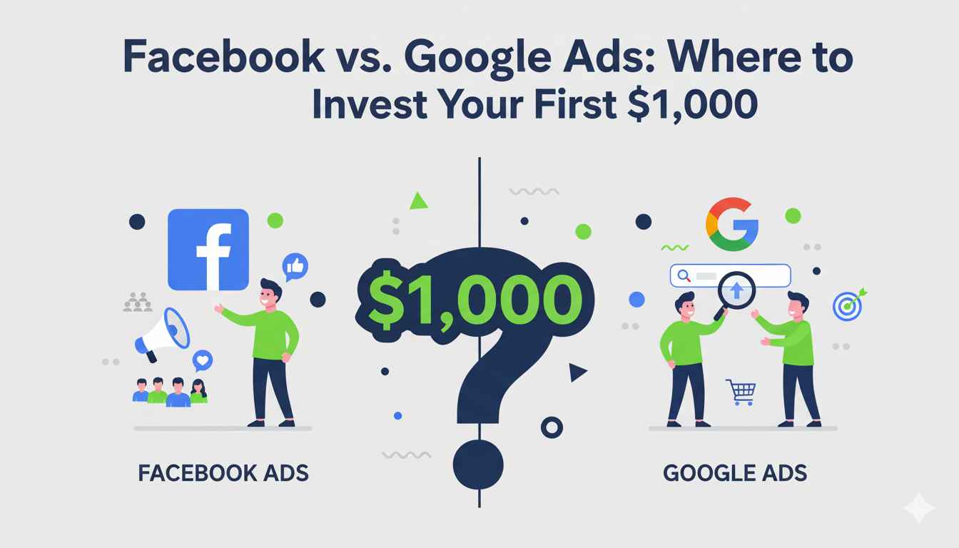An illustration of the facebook vs google ads photo