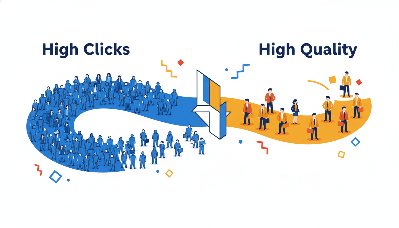 Google first page clicks quality analysis comparing high-intent vs low-quality traffic