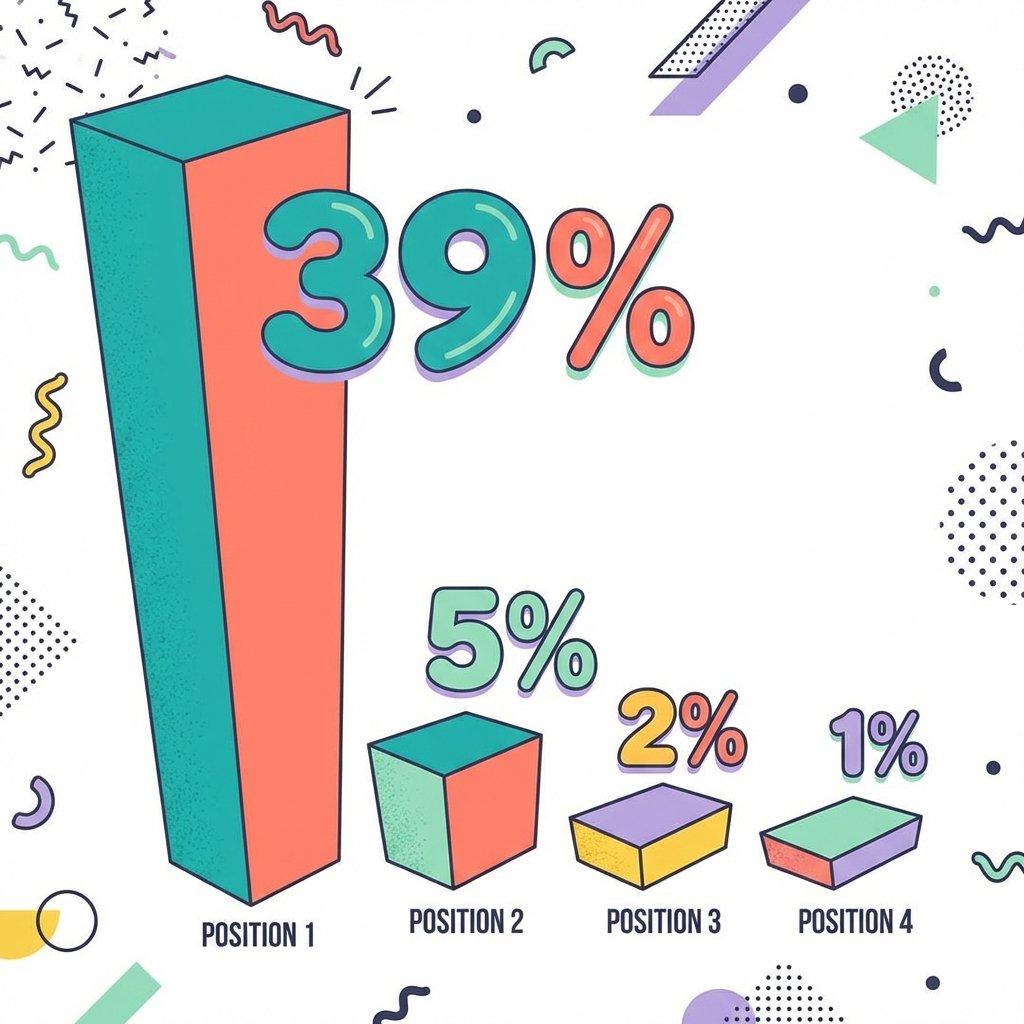 Bar chart showing CTR facts descending sharply from position 1