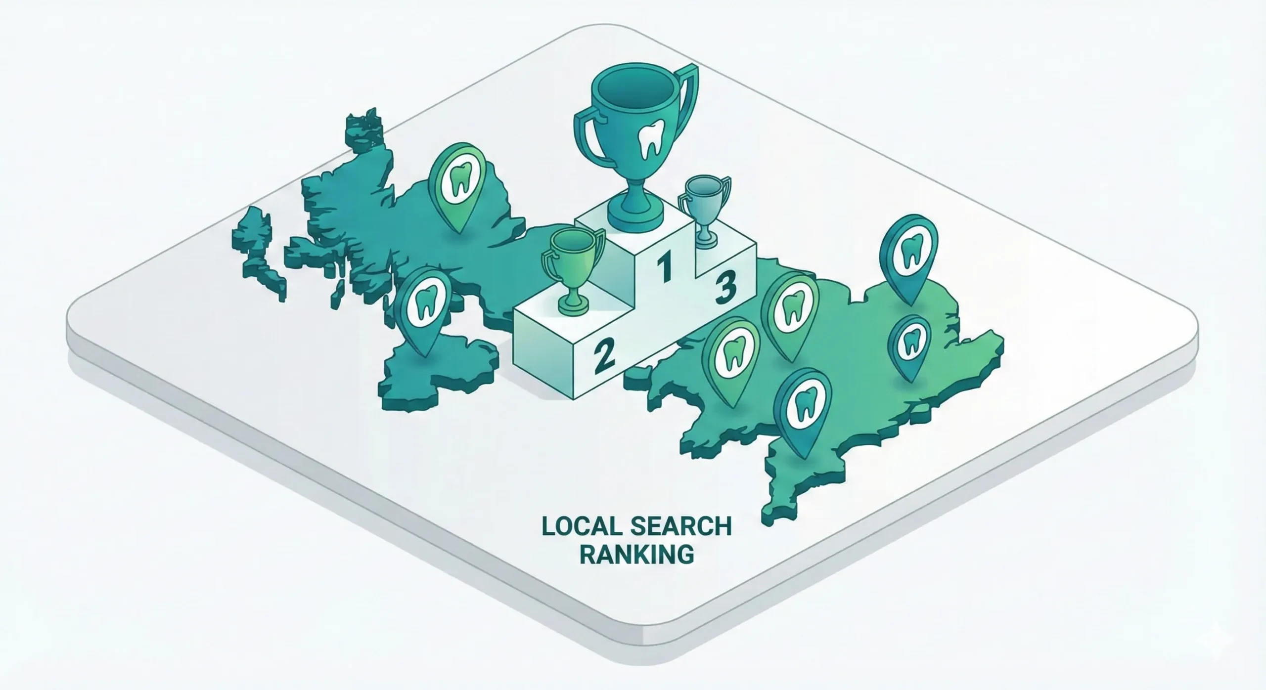 UK dental practice local rankings showing map positions