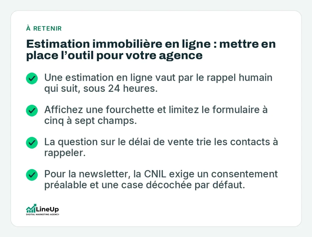 À retenir: Estimation immobilière en ligne : mettre en place l’outil pour votre agence
